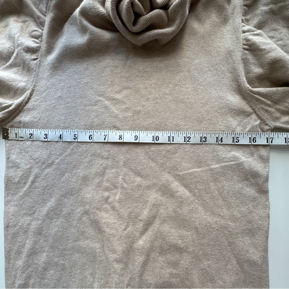 MISA Los Angeles Gabriela Puff Sleeve Cashmere blend Sweater Tan Size Small - Picture 8 of 9